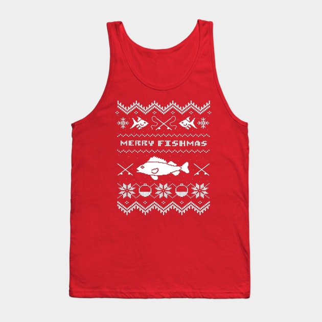 Merry Fishmas, Ugly FISHING Christmas Bass Fish Tank Top by kasperek